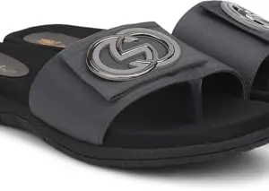 Picktoes PT-417 Women's Grey Synthetic Leather Casual Heel Sandal