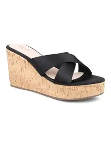 Inc.5 Women Black Embellished Wedge Heels