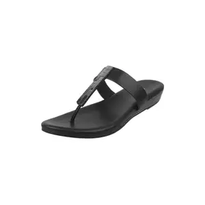 Metro Women Black faux Leather Slip-on Comfort Fashion Sandal UK/8 EU/41 (32-309)