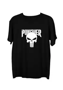 Wear Your Opinion Graphic Printed T-Shirt (Design: Punisher,Black,X-Large)