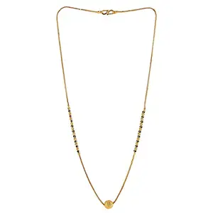 Soni Jewellery One Gram Gold Plated jewelry Mangalsutra tanmaniya pendant Yellow Necklace with Black Bead Chain for Women