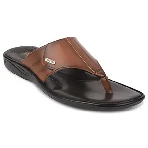 Liberty Coolers COMFORT-3 Casual Slipper For Men With PVC Sole | Durable and Lightweight | Comfortable and Soft Outsole for Everyday Wear | Stylish Footwear and Cushioned Footbed (Tan 42EU)