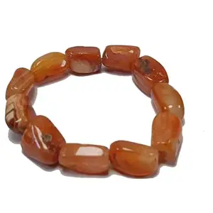 Red carnelian Cube Tumbled Bracelet Red Colour Unshap Shape Hand Bracelet