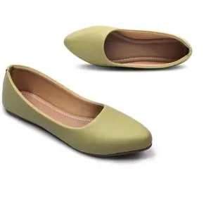 Yassio Women's Solid Ballet Flats: Classic Bellies for Everyday Wear (Mint Green, 7)