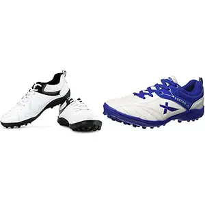 Vector X Blast Cricket Shoes, Men's UK 7 (White/Black) Blaster Cricket Shoes (White-Blue) (7)