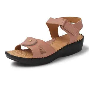 Denill Doctor Ortho Soft & Comfortable Slip-Ons Sandal for Women & Girls Lightweight & Stylish, Diabetic & Orthopedic Footwear, Good for Knee & Foot Pain (Peach) Uk-4