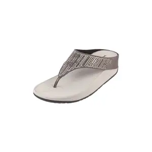 Mochi Women Grey Synthetic Leather Flat Comfort Chappal UK/3 EU/36 (32-824)