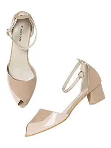Marc Loire Women’s Block Heel Fashion Sandals with Adjustable Ankle Strap