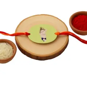 Raavi colors Bhagwan Ganpati Rakhi gift tilak india small men kid best brothers bhai