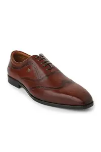 Louis Philippe Men Brown Leather Lace Up Shoes