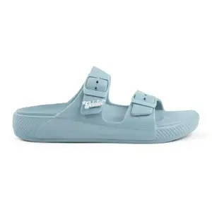 SOLETHREADS WAFER Slides for Women|Comfortable|Lightweight|Stylish|Fashionable|Slides|Sandals|Breathable|Premium Slippers for Women|ICEY BLUE|UK 6