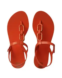 Zaxy Orange Sandals For Women - 4 UK