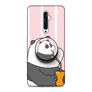 Screaming Ranngers Designer Printed Hard Matt Finish Mobile Case Back Cover with Mobile Holder for Oppo Reno 2Z / Reno 2F (Panda)