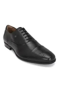 Louis Philippe Men Black Leather Lace Up Shoes