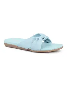 Inc.5 Women Blue Textured Open Toe Flats