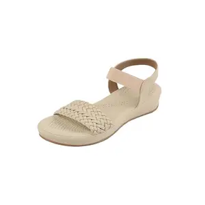Metro Women's Beige Back Strap closure Casual - Sandals with Flat sole UK/5 EU/38(44-276)