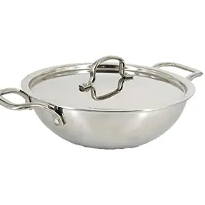 M.R. Triply Stainless Steel Kadai 22 cm with lid (Induction and Gas Stove Friendly) price in India.