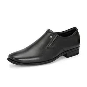 VALENTINO Men's Premium Leather Black Slip-On Formal Shoes | Lightweight PU Sole | Jumbo Sizes 5 UK to 14 UK | (Newgen-05-Black-12)