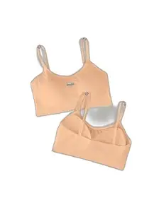 Stylish Padded Bralette for Women – Short Sporty Everyday Comfort Bra for The Size of - 28B Multicolour