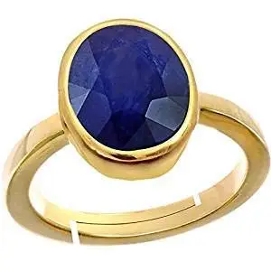 STONEFLEX 7.25 Ratti 6.60 Carat Natural Neelam Blue Sapphire Stone Natural Blue Sapphire Neelam Gemstone Ring