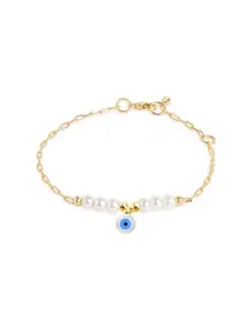 MINUTIAE Women's & Girl's Gold-Plated Crystals Link Bracelet_MNT0384RD_OWP_G