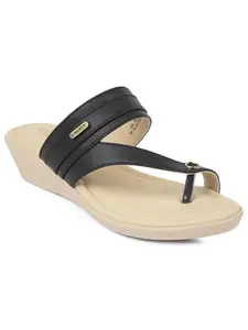 Liberty Senorita AFL 9 Casual Sandal For Women With PVC Sole | Stylish and Comfortable Footbed | Durable Summer Footwear for Outdoor Indoor | Ideal for Everyday Wear (Black 37 EU)