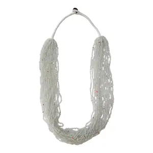 Fashion Beach exclusively handcrafted twisted look designer necklace for girls and women (White)