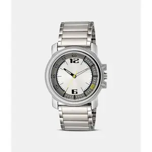 RANS E Commerce White Dial Silver Strap Watch, White Round Stylish Watch for Mens, Ideal Gifts for Mens and Boys