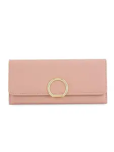 E2O Glamorous Pink Metallic Touch Wallet for Women