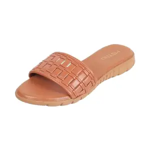 Metro Women Tan Synthetic Leather Comfort Slip-on Sandal UK/7 EU/40 (41-202)