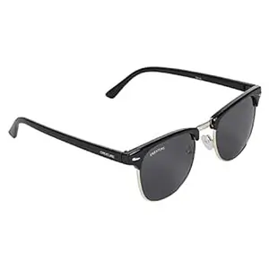 CREATURE Uv Protected Black Frame Unisex Round Sunglasses(Sun-069)