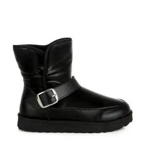 London Rag Buckle Strap Puffy Ankle Boots