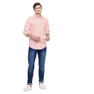 Duke Stardust Men Full Sleeve Cotton Peach Color Shirt