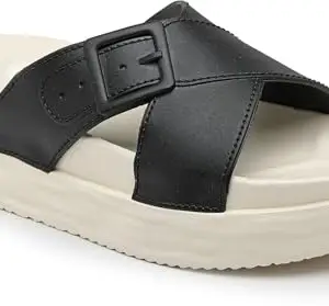 Creattoes Women's & Girls' Cross Strap Slide Sandals – Comfortable Slip-On with Buckle, Soft Cushioned Footbed | CR1