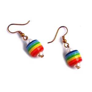 Radha & Pooja Collection Handmade Stylish and Trendy Rainbow Bead Earring for Girls & Women (2 pair)