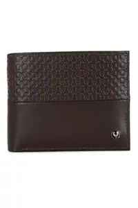 Allen Solly Men Brown Textured Genuine Leather Wallet