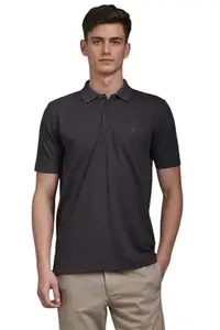 Louis Philippe Men's Polka Dots Regular Fit T-Shirt (LPKPMRGF418203_Grey