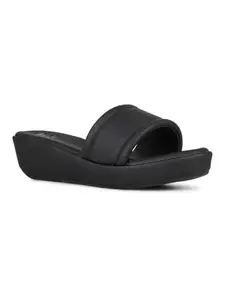 Inc.5 Womens Black Casual Solid Round Toe Wedge Heel Sandals
