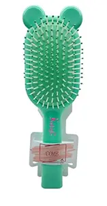 Feelhigh Professional hair brush-paddle pastel Teddy Shape -hair styling tools-brush (Green)