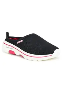 ABROS Ocean Sports Shoes Made of Mesh & EVA Comfortable Shoes for Womens (Black/Fuchsia 7)