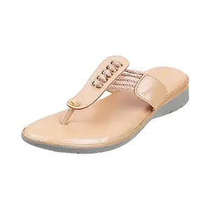 Metro Womens Synthetic Rose Gold Slippers (Size (3 UK (36 EU))