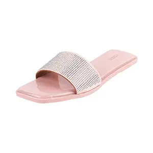 Mochi Womens Synthetic Pink Slippers (Size (7 UK (40 EU))