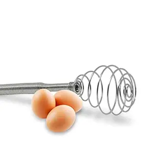 Homeish Stainless Steel Spiral Egg Beater/Frother/Whisker/Blender (23x5x5cms) -1 Pc