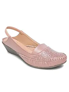 Everly Women Synthetic Leather Pink Round Toe Loafer - 8 UK