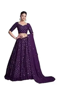 Women's Polyester Semi Stitched Lehenga Choli & Dupatta Set Embroidere Work with Elegant Design for Weddings, Festivals, Traditional Parties, Events