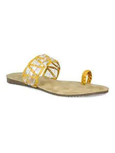 Inc.5 Shoes Women Fashion Kolhapuri 100941_MUSTARD