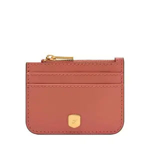 Fossil Leather Women Lennox Red Card Case SL10078604