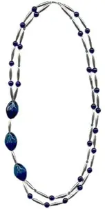 Fashion O Mania DCA Women's Blue Glass and Crystal Necklace jewellery