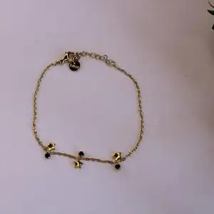 Glace Black Dot Star Bracelet, Star Chars with Black Crystal Accents