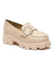 Flat n Heels Womens Beige Loafer FnH GS-203-BG